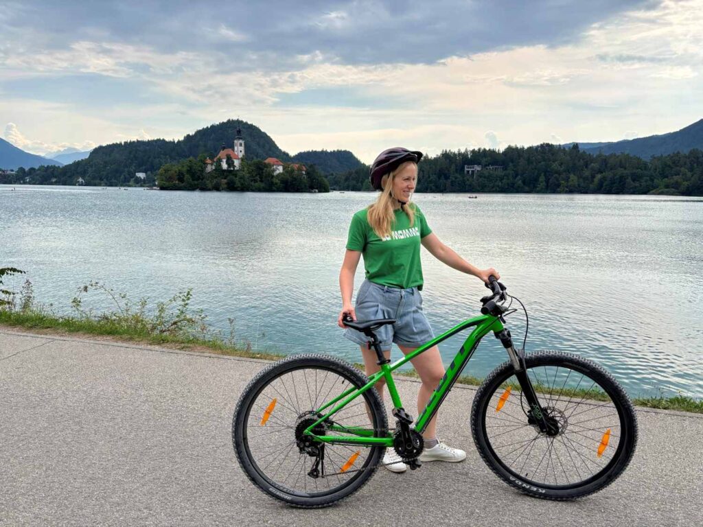 lake bled with kids_bike_the knowledge nuggets
