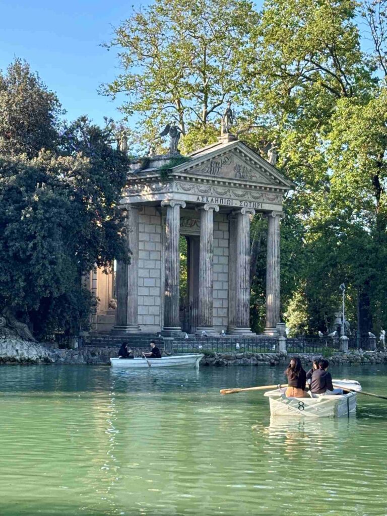 rome with kids-villa borghese boat-the knowledge nuggets